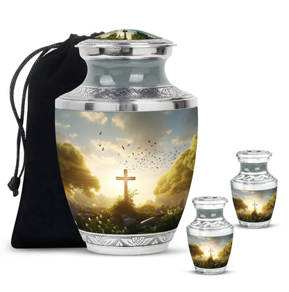 Personalized Religious Cremation Urn for Human Ashes - 10-inch, 200 cu in - Yatskia