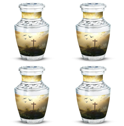 Classic Urn for Ashes, Jesus Christ Cross Design.