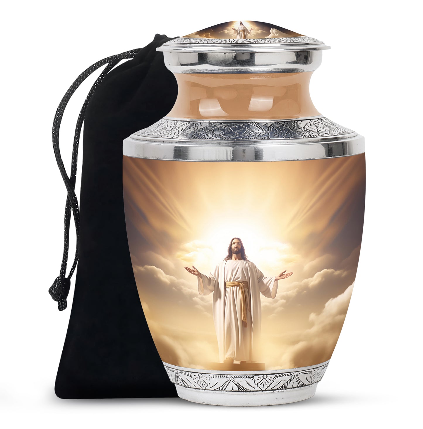Personalized Religious Memorial Urn for Human Ashes - 10-inch, 200 cu in - Yatskia
