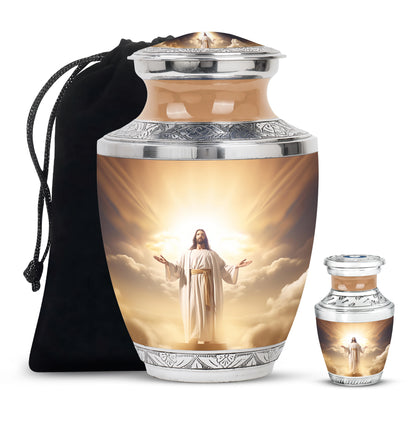 Personalized Religious Memorial Urn for Human Ashes - 10-inch, 200 cu in - Yatskia