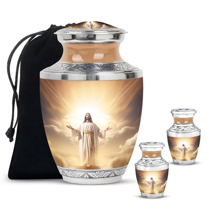 Personalized Religious Memorial Urn for Human Ashes - 10-inch, 200 cu in - Yatskia