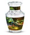 Classic 3-inch aluminium Peacock Memorial Urn.