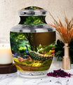 Classic 3-inch aluminium Peacock Memorial Urn.