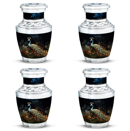 Classic 10-inch peacock urn for ashes.