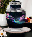 Personalizable Peacock Classic Urn for Cremation Ashes.