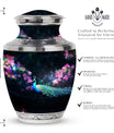 Personalizable Peacock Classic Urn for Cremation Ashes.