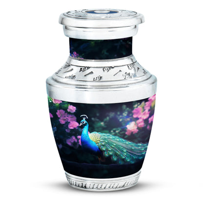 Personalizable Peacock Classic Urn for Cremation Ashes.