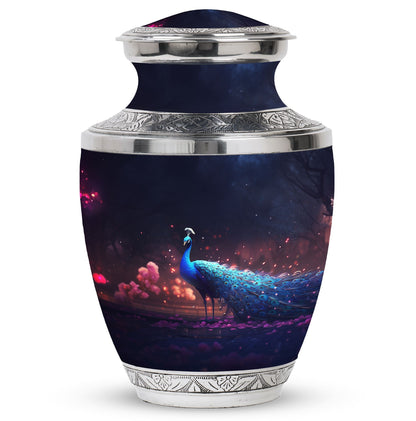 Regal 3-inch Peacock Cremation Urn Made from Aluminium.