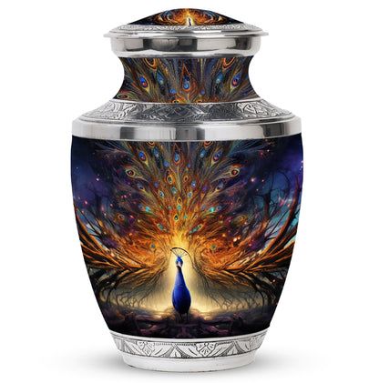 Classic Peacock Urn for Mother's ashes.