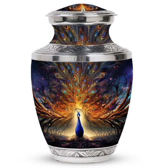 Classic Peacock Urn for Mother's ashes.