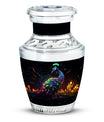 Classic Peacock Urn, large Aluminum Memorial Urn for Ashes.