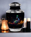 Classic Peacock Urn, large Aluminum Memorial Urn for Ashes.