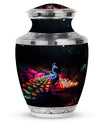 Large Peacock Cremation Urn customizable for adult ashes.