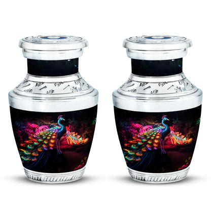Large Peacock Cremation Urn customizable for adult ashes.