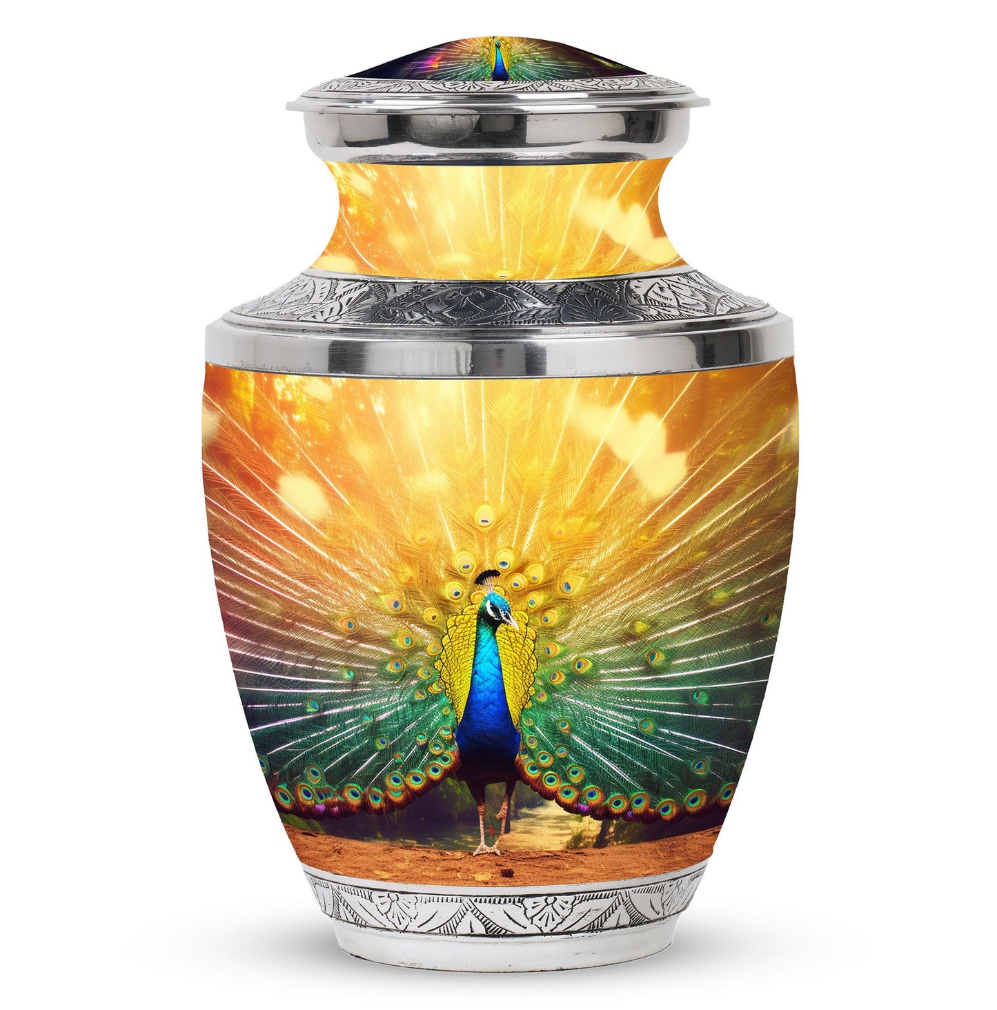 Large and Unique Peacock Urns for Human Ashes.