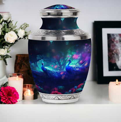 3-Inch Peacock Urn for ashes, classic design Urn.