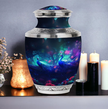 3-Inch Peacock Urn for ashes, classic design Urn.