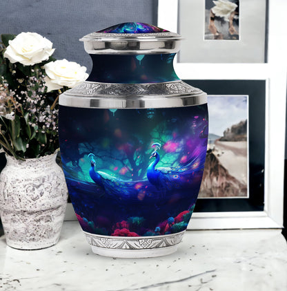 3-Inch Peacock Urn for ashes, classic design Urn.