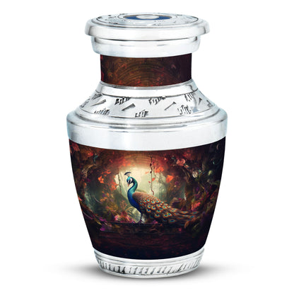 Classic Peacock Memorial Urn made of Aluminium.