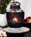 Classic Peacock Memorial Urn made of Aluminium.