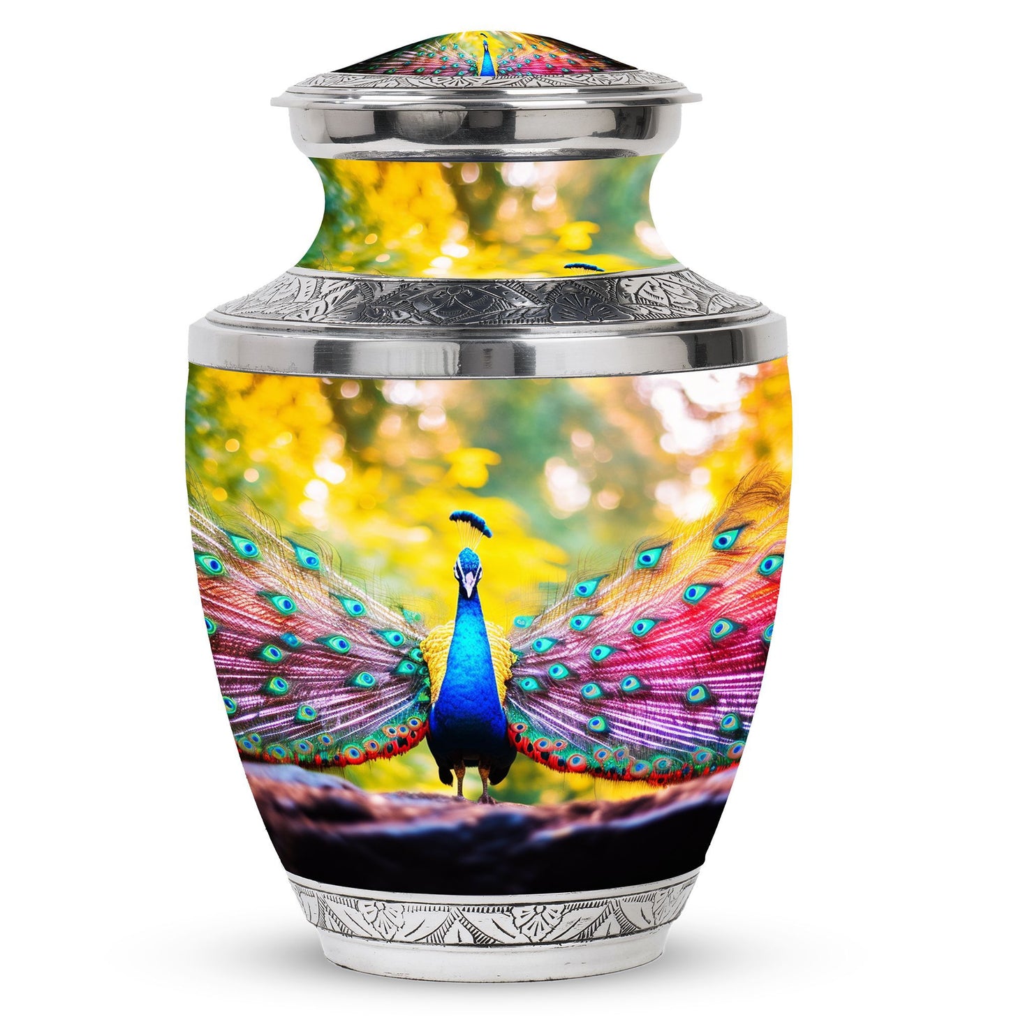 Classic 3-inch Peacock Urn for Human Ashes.