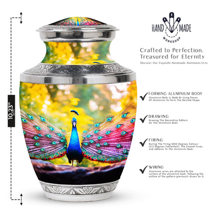 Classic 3-inch Peacock Urn for Human Ashes.