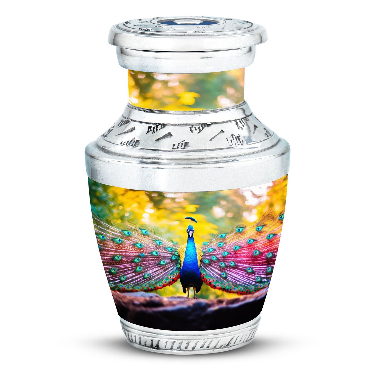 Classic 3-inch Peacock Urn for Human Ashes.