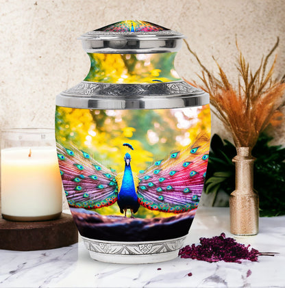 Classic 3-inch Peacock Urn for Human Ashes.