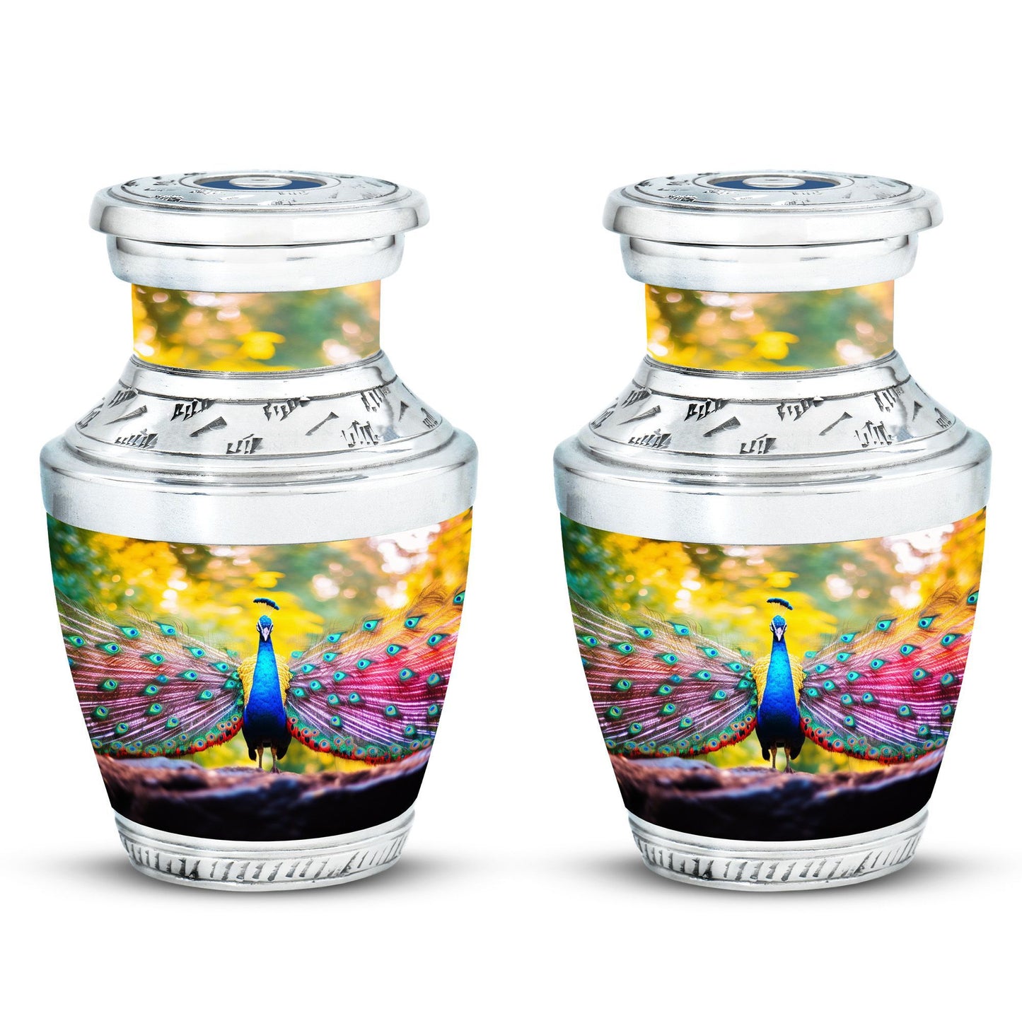 Classic 3-inch Peacock Urn for Human Ashes.