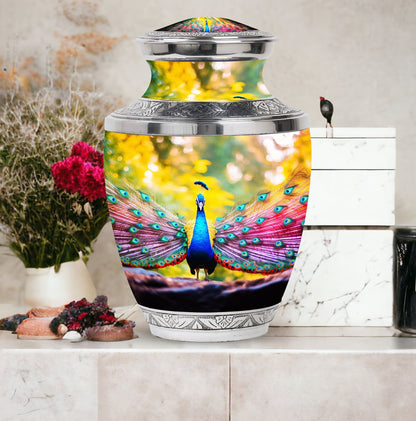 Classic 3-inch Peacock Urn for Human Ashes.