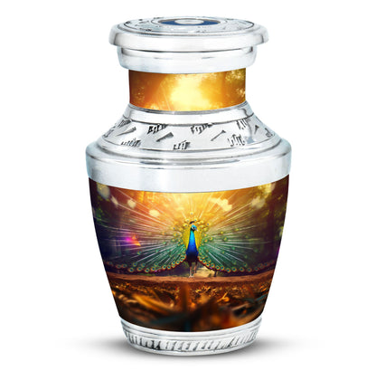 Classic Peacock urn for human cremation ashes.