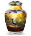 Classic 10 inch Peacock Urn made of Aluminium for cremation.