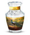 Classic 10 inch Peacock Urn made of Aluminium for cremation.