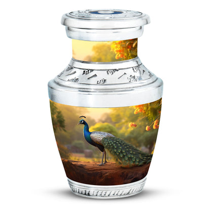 Classic 10 inch Peacock Urn made of Aluminium for cremation.