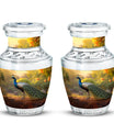 Classic 10 inch Peacock Urn made of Aluminium for cremation.