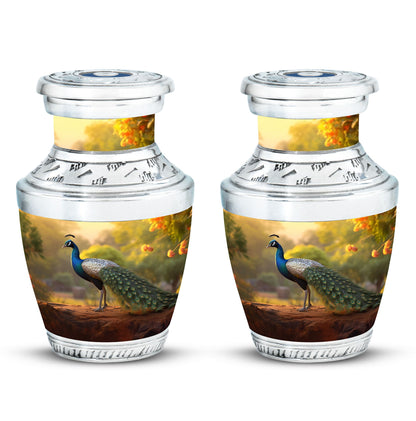 Classic 10 inch Peacock Urn made of Aluminium for cremation.