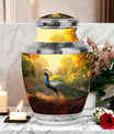 Classic 10 inch Peacock Urn made of Aluminium for cremation.