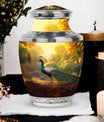 Classic 10 inch Peacock Urn made of Aluminium for cremation.