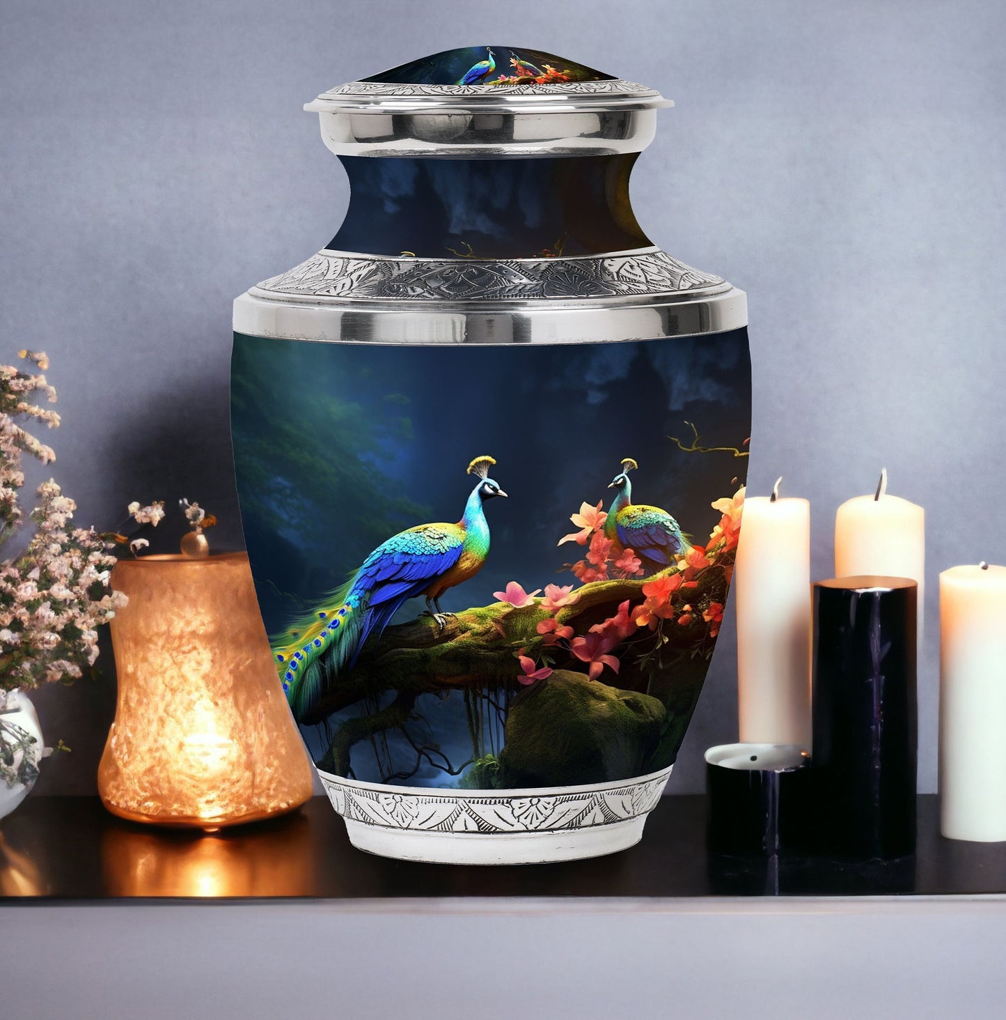 Classic 3-Inch Peacock Cremation Urn.