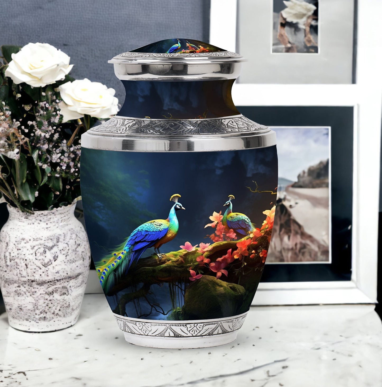 Classic 3-Inch Peacock Cremation Urn.