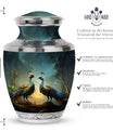 Classic 3 Inch Peacock urn for human ashes.