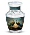 Classic 3 Inch Peacock urn for human ashes.