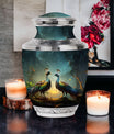 Classic 3 Inch Peacock urn for human ashes.
