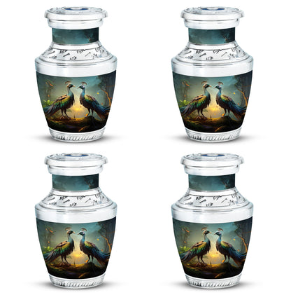 Classic 3 Inch Peacock urn for human ashes.