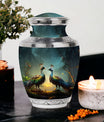 Classic 3 Inch Peacock urn for human ashes.