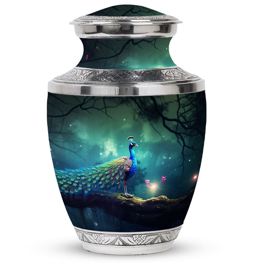 Classic Peacock Urn in Aluminium for cremation