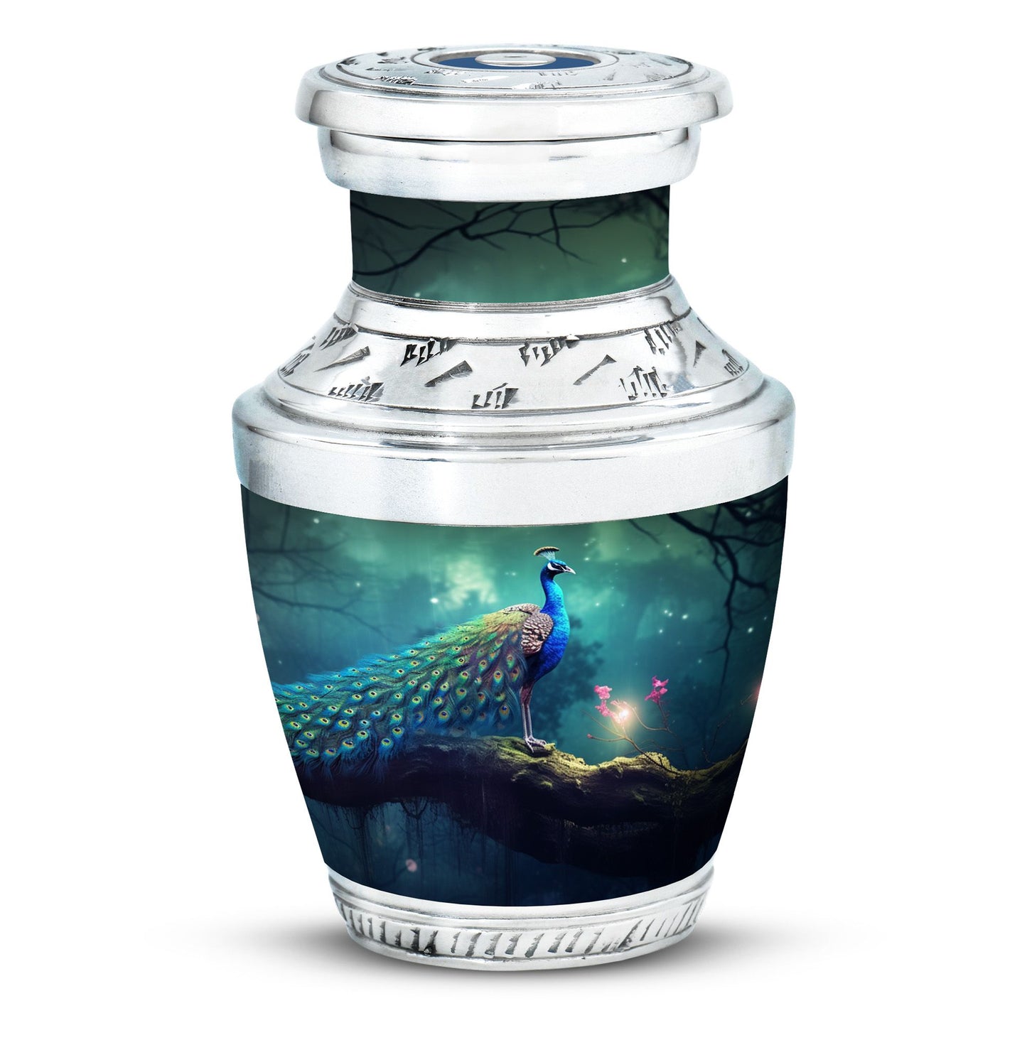 Classic Peacock Urn in Aluminium for cremation