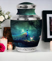 Classic Peacock Urn in Aluminium for cremation