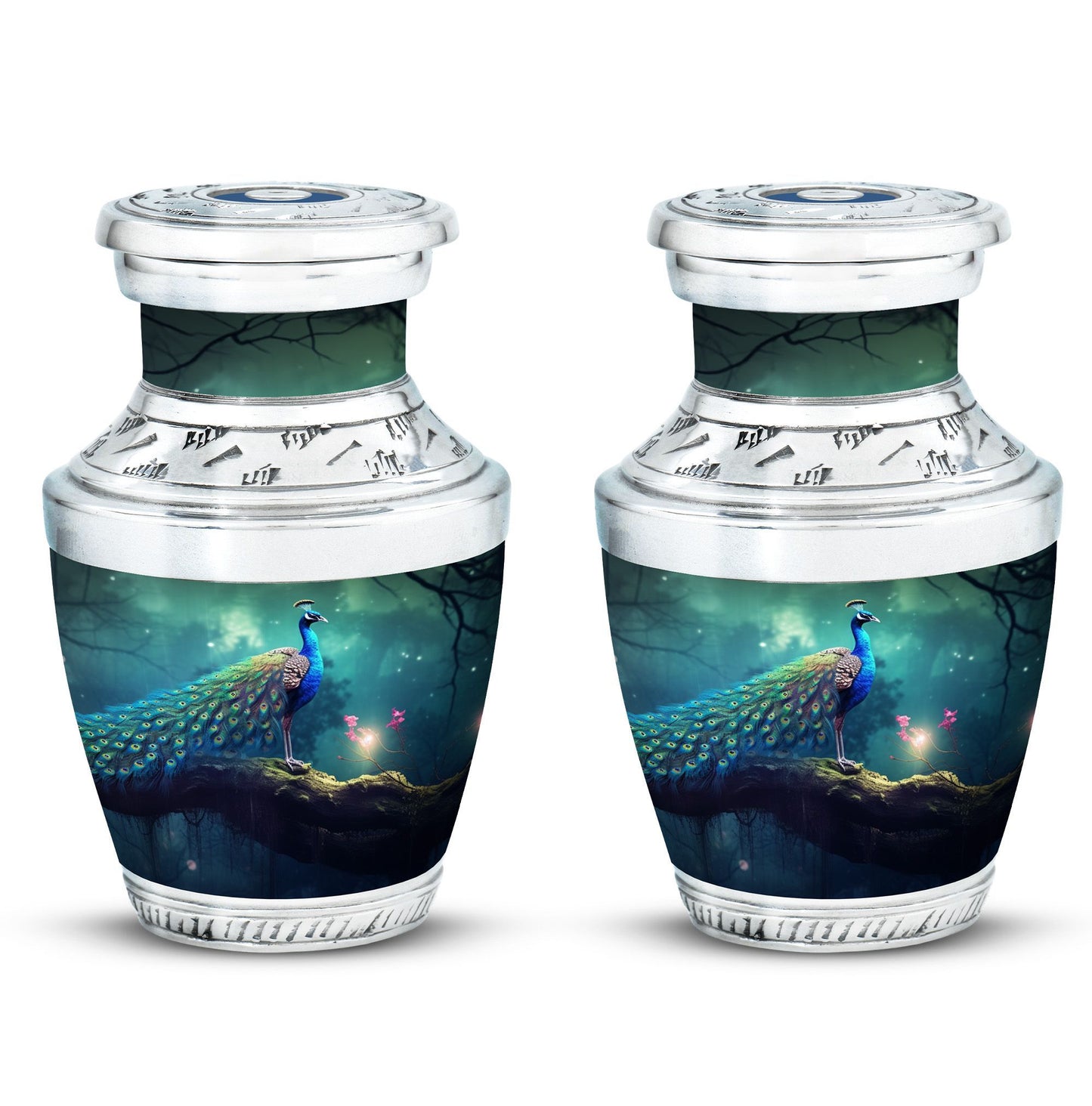 Classic Peacock Urn in Aluminium for cremation