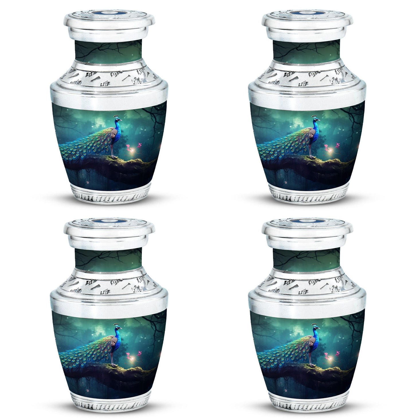Classic Peacock Urn in Aluminium for cremation